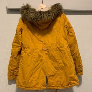 H&M Women Yellow Parka Jacket Size US 2